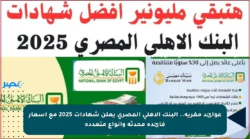 عوائد مغرية.. البنك الأهلي المصري يعلن شهادات 2025 مع أسعار فائدة محدثة وأنواع متعددة